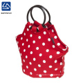 new design fashion red round dot neoprene lunch bag for kids